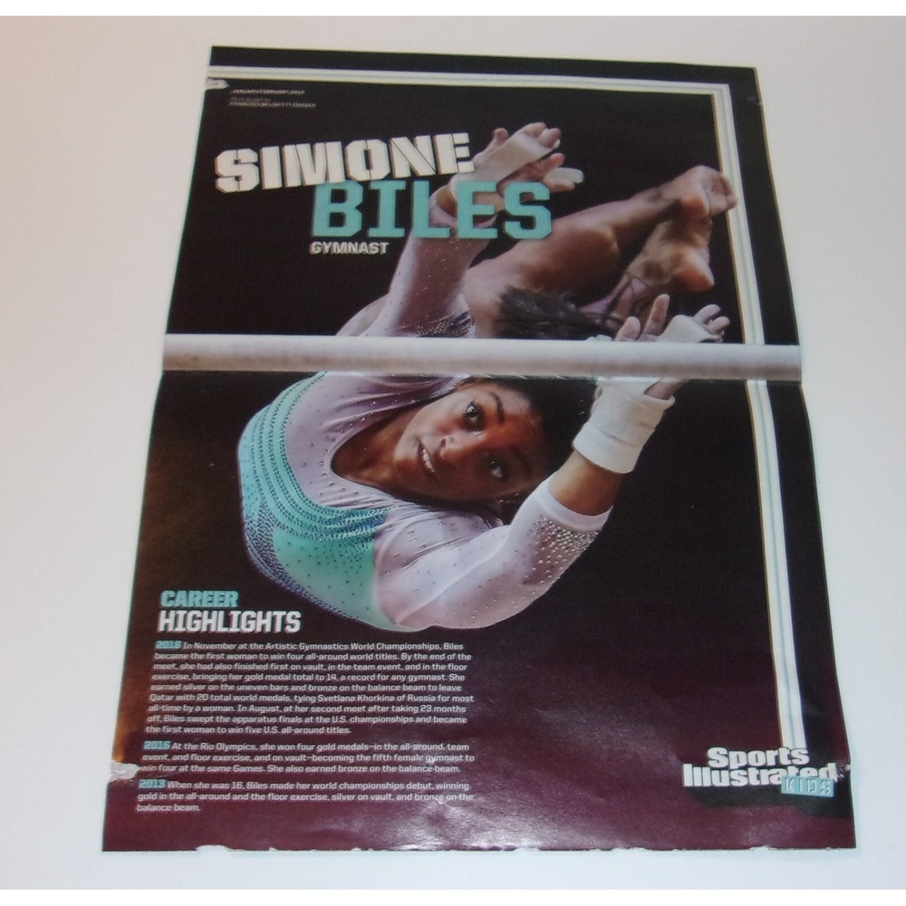 Simone Biles Tua Tagovailoa Sports Illustrated for Kids Centerfold Poster 2019